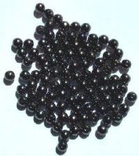 100 3mm Round Gunmetal Metal Beads